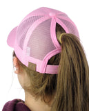 C.C Ponycap Messy High Bun Ponytail Adjustable Mesh Trucker Baseball Cap Hat