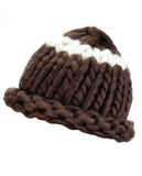 Two Tone Single Strip Handmade Big Loop Helsinski Hat Beanie