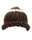 Two Tone Single Strip Handmade Big Loop Helsinski Hat Beanie