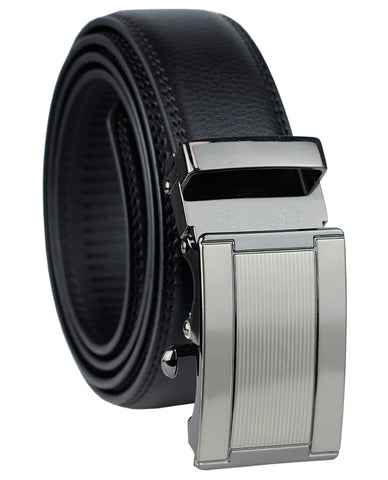 Eurosport Men's Leather Slim Cut-To-Fit Ratchet Dress Belt with Automatic Buckle, DH66