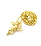 Winged Cherub Angel Micro Pendant w/ Chain Necklace