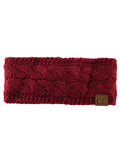 C.C Soft Stretch Winter Warm Cable Knit Fuzzy Lined Ear Warmer Headband