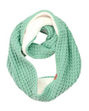 Exclusive Warm Chunky Knit Sherpa Lined Winter Infinity Scarf