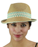 NYFASHION101 Multicolored Weaved Band and Trim Stingy Trilby Fedora Hat
