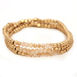Women's 3 Piece Simple Bead Stretch Bracelet