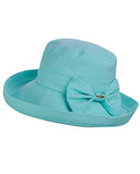 NYFASHION101 Women's Summer Packable Bow Accent Foldable Brim Beach Sun Hat
