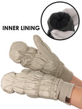 C.C Unisex Light Warm Soft Quilted Elastic Insulated Puffer Mittens