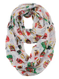 D&Y Christmas Theme Sheer Loop Infinity Scarf