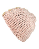 NYfashion101 Wood Button Accent Handmade Big Loop Winter Knit Beanie Hat