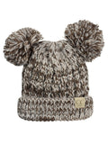 C.C Kids' Children's Cable Knit Double Ear Pom Cuffed Beanie Cap Hat