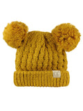 C.C Kids' Children's Cable Knit Double Ear Pom Cuffed Beanie Cap Hat