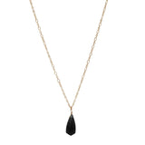 Women's Smooth Briolette Stone Dangle Pendant with 17" Link Chain Necklace