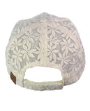 C.C Women's Floral Lace Panel Vented Adjustable Precurved Baseball Cap Hat