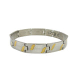 Men's Stainless Steel Link Bracelet w/ Foldover Clasp