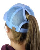 C.C Ponycap Messy High Bun Ponytail Adjustable Mesh Trucker Baseball Cap Hat