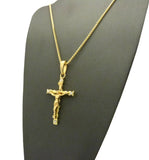 Slim Crucifix Jesus Cross Pendant with Chain Necklace