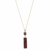 Women's Druzy Square and Bar Dangle Pendant with 30" Ball Chain Necklace