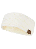 C.C Soft Stretch Winter Warm Cable Knit Fuzzy Lined Ear Warmer Headband