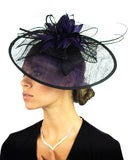 NYFASHION101 Cocktail Teardrop Shaped Sinamay Headband w/ Face Veil