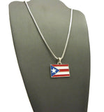 Puerto Rico Flag Micro Pendant with Chain Necklace