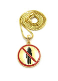 Solid Polished Rapper Music Video Monster Logo Pendant w/ 24" Chain Necklace