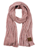 C.C Women's Ultra Soft Chenille Ribbed Thick Warm Knit Shawl Wrap Scarf