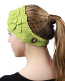 NYFASHION101 Hand Knitted Button Closure Winter Headband Headwrap