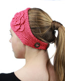NYFASHION101 Hand Knitted Button Closure Winter Headband Headwrap
