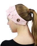 NYFASHION101 Hand Knitted Button Closure Winter Headband Headwrap