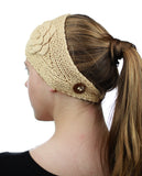 NYFASHION101 Hand Knitted Button Closure Winter Headband Headwrap