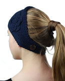 NYFASHION101 Hand Knitted Button Closure Winter Headband Headwrap