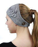 NYFASHION101 Hand Knitted Button Closure Winter Headband Headwrap