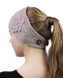 NYFASHION101 Hand Knitted Button Closure Winter Headband Headwrap