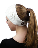 NYFASHION101 Hand Knitted Button Closure Winter Headband Headwrap
