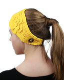 NYFASHION101 Hand Knitted Button Closure Winter Headband Headwrap