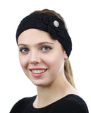 NYFASHION101 Hand Knitted Button Closure Winter Headband Headwrap