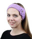 NYFASHION101 Hand Knitted Button Closure Winter Headband Headwrap