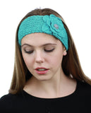 NYFASHION101 Hand Knitted Button Closure Winter Headband Headwrap