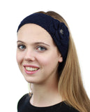 NYFASHION101 Hand Knitted Button Closure Winter Headband Headwrap