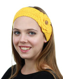 NYFASHION101 Hand Knitted Button Closure Winter Headband Headwrap