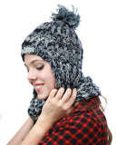 NYFASHION101 Nepal Wool Fleeced Hand Knit Ski Trooper Hat Scarf Set