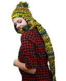 NYFASHION101 Nepal Wool Fleeced Hand Knit Ski Trooper Hat Scarf Set