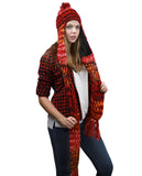 NYFASHION101 Nepal Wool Fleeced Hand Knit Ski Trooper Hat Scarf Set