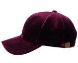 C.C Unisex Soft Velvet Crushable Blank Adjustable Baseball Cap Hat