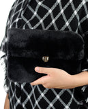 C.C Women's Evening Faux Fur Fuzzy Crossbody Shoulder Bag Envelope Clutch Purse