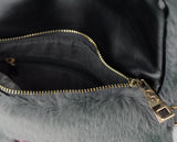 C.C Women's Evening Faux Fur Fuzzy Crossbody Shoulder Bag Envelope Clutch Purse