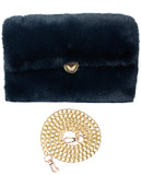 C.C Women's Evening Faux Fur Fuzzy Crossbody Shoulder Bag Envelope Clutch Purse