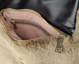 C.C Women's Evening Faux Fur Fuzzy Crossbody Shoulder Bag Envelope Clutch Purse