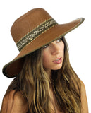 NYFASHION101 Multicolor Weaved Band and Trim Wide Brim Panama Hat