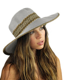 NYFASHION101 Multicolor Weaved Band and Trim Wide Brim Panama Hat